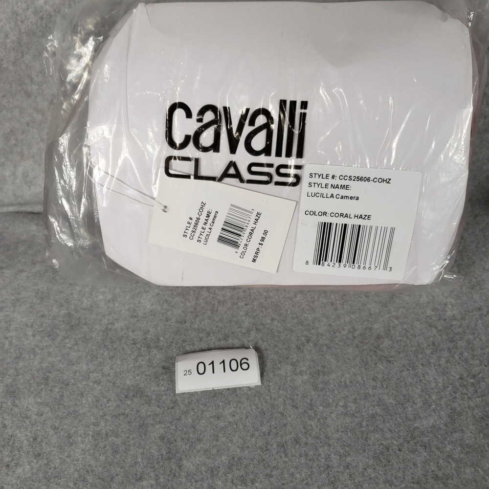 Cavalli Class Lucilla Camera Bag Coral Haze Pink Crossbody NWT Luxury Designer - Picture 4 of 6